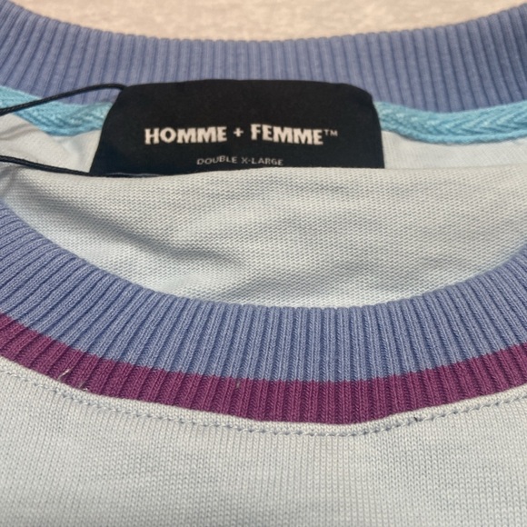 HOMME + FEMME Size XXL NWT Paradise Chain Blue Short Sleeve Shirt - Picture 3 of 10